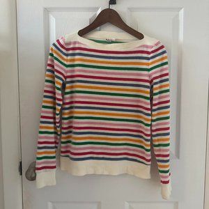 Striped rainbow coloured velour Sweater